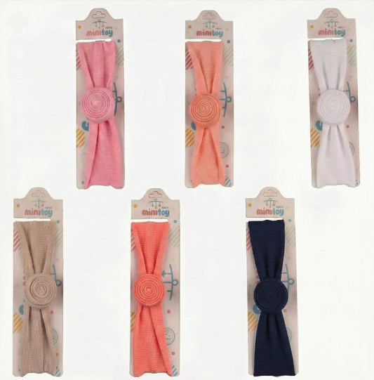 Ribbed Baby Hair Bow – Coiled Center Design in Multiple Colors