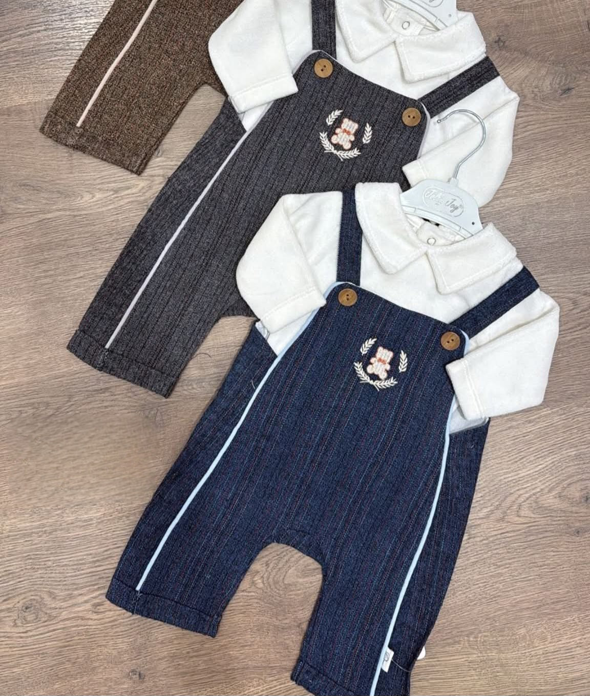 Bear Crest Pinstripe Gray Set