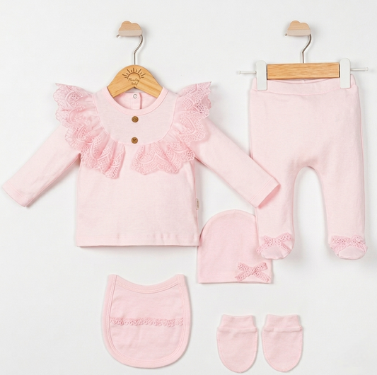 Pink Lace Elegance – Baby Girl Set
