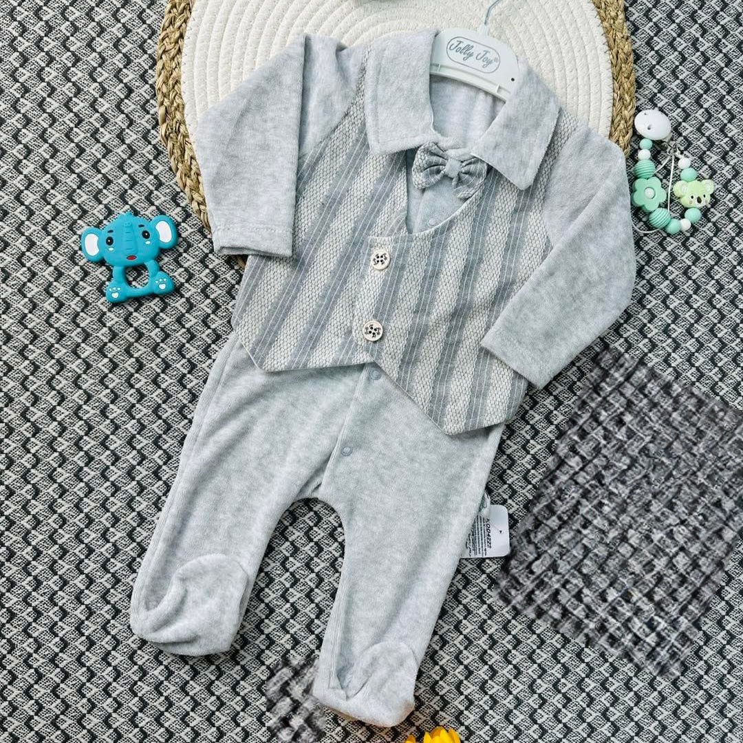 Striped Vest Footed Onesie