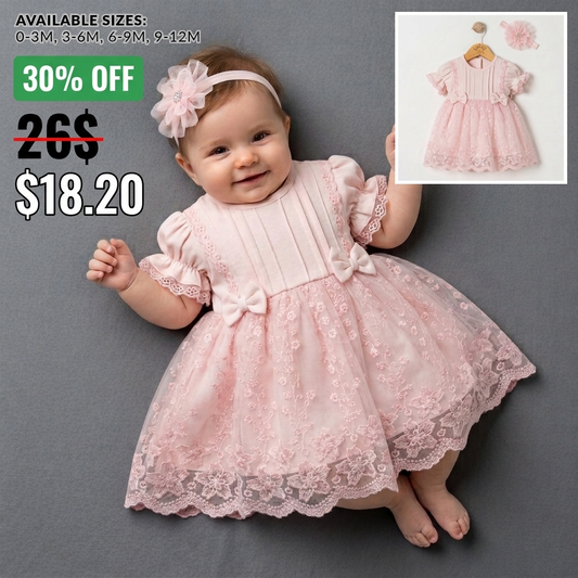 Petals & Bows – Pink Baby Ensemble