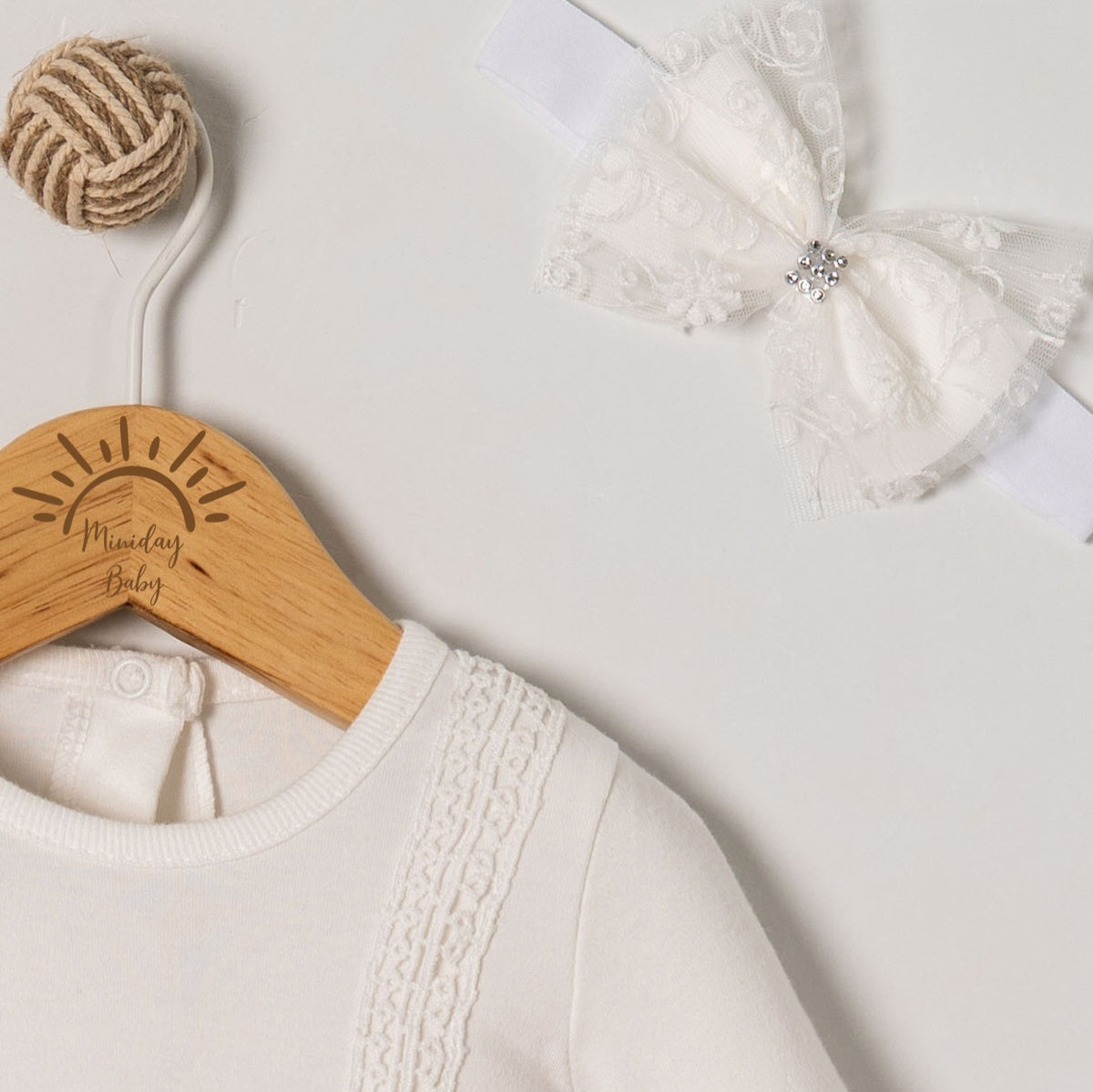 White Lace Baby Dress with Headband