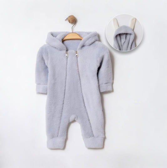 Baby Fleece Overall - Blue Gray