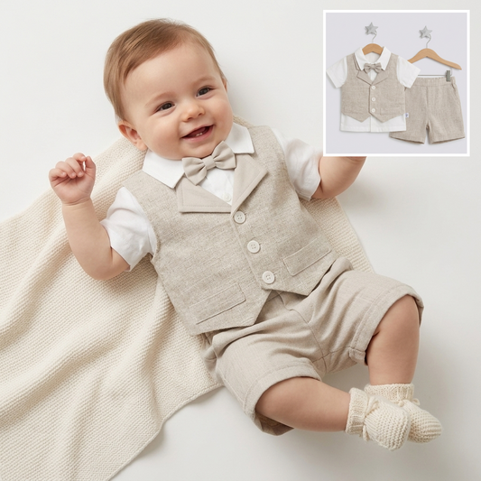 Golden Hour – Baby Boy Linen Outfit