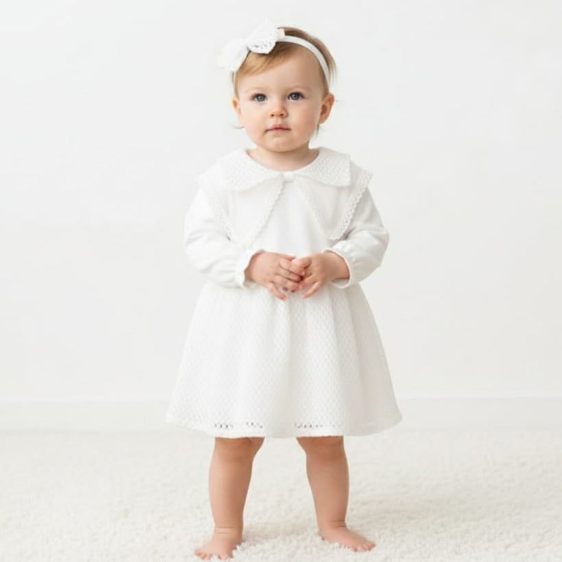 The "Sweetheart" Baby Dress Set - White