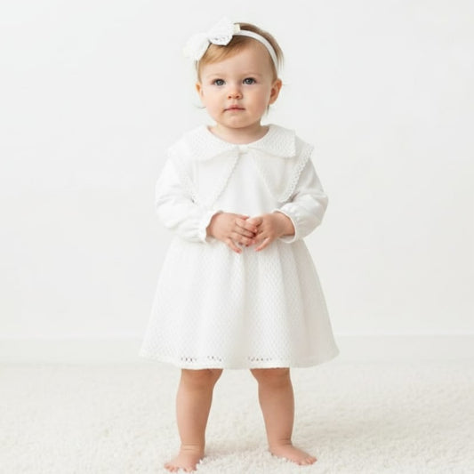 The "Sweetheart" Baby Dress Set - White