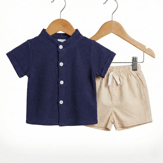 Casual Set Navy and Beige