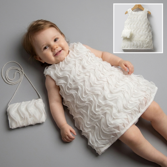 Feathered Grace – Baby Girl Dress Set