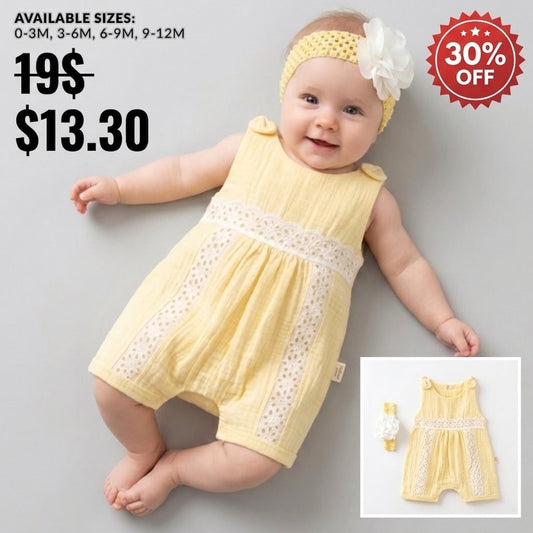 Sunbeam Lace – Baby Girl Romper Set