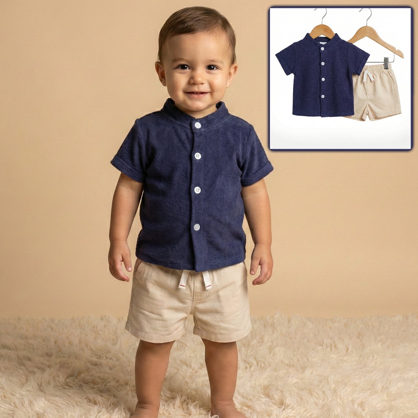 Casual Set Navy and Beige