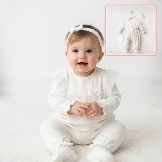 The White Frill Romper Set